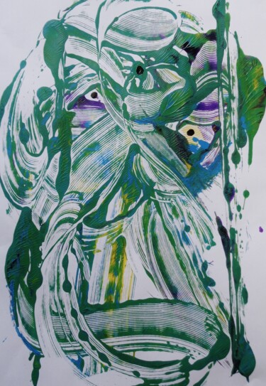Painting titled "une grenouille dans…" by Francisco Mendes, Original Artwork, Acrylic