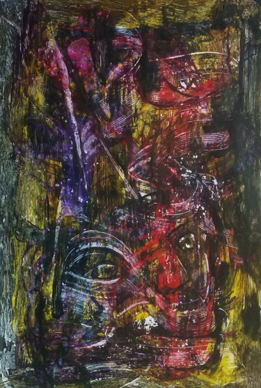 Painting titled "le mal de toi ." by Francisco Mendes, Original Artwork, Acrylic