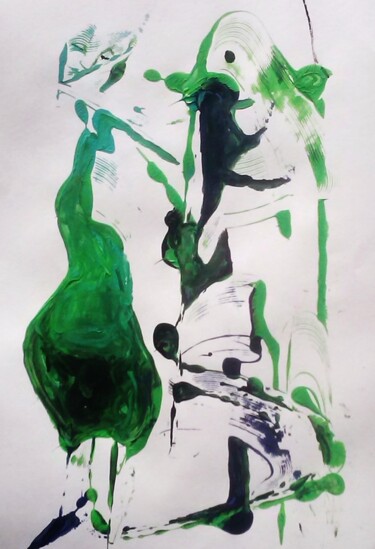 Pittura intitolato "( vert )  toi mon c…" da Francisco Mendes, Opera d'arte originale, Acrilico