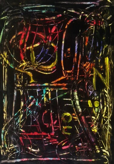 Painting titled "question métaphysiq…" by Francisco Mendes, Original Artwork, Acrylic