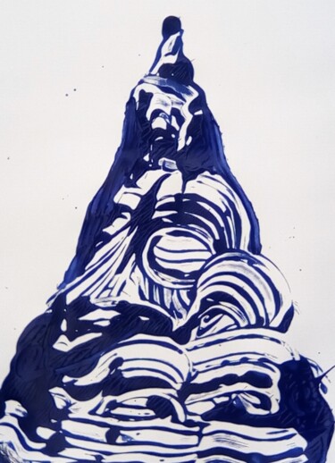 Pittura intitolato "caca bleu   (de sch…" da Francisco Mendes, Opera d'arte originale, Acrilico