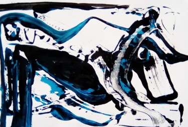 Pittura intitolato "bleu ciel" da Francisco Mendes, Opera d'arte originale, Acrilico