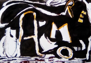Painting titled "miaou miaou" by Francisco Mendes, Original Artwork, Acrylic