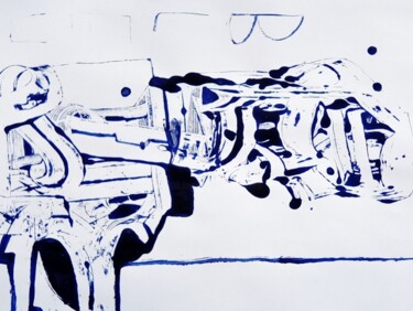 Malerei mit dem Titel "c'est bleu  (à part…" von Francisco Mendes, Original-Kunstwerk, Acryl