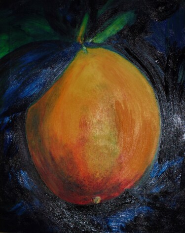 Schilderij getiteld "l'orange bleu" door Francisco Mendes, Origineel Kunstwerk