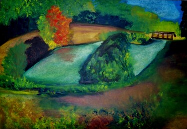 Painting titled "campagne" by Francisco Mendes, Original Artwork