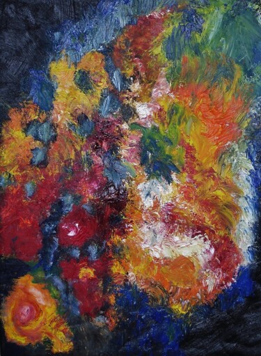 Painting titled "fleurs" by Francisco Mendes, Original Artwork