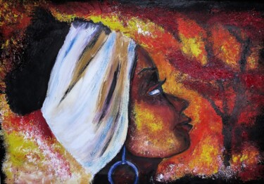 Schilderij getiteld "afrique" door Francisco Mendes, Origineel Kunstwerk, Olie