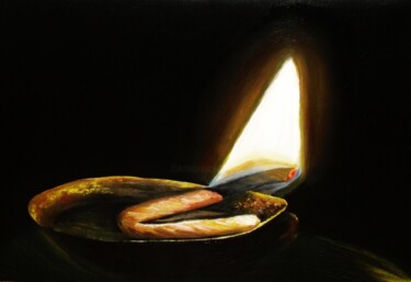 Peinture intitulée "une lueur dans la n…" par Francisco Mendes, Œuvre d'art originale, Huile