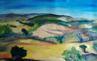 Картина под названием "terre tras   montan…" - Francisco Mendes, Подлинное произведение искусства, Масло