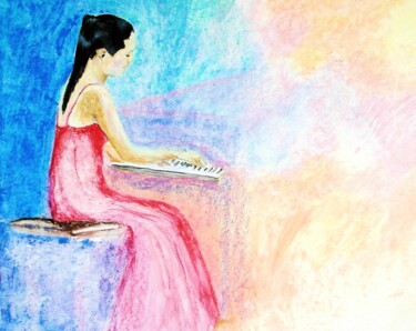 Картина под названием "Chopin Nocturne" - Francisco Mendes, Подлинное произведение искусства, Масло