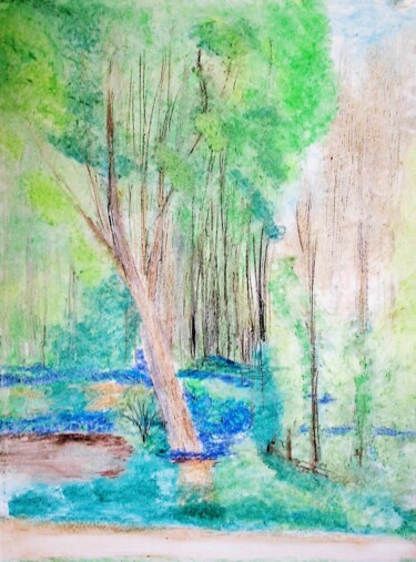 Peinture intitulée "chemin forestier" par Francisco Mendes, Œuvre d'art originale, Huile