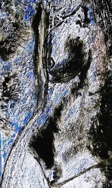 Peinture intitulée "nue bleu" par Francisco Mendes, Œuvre d'art originale, Huile