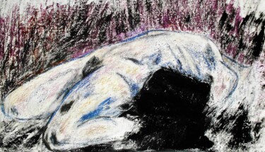 Peinture intitulée "nue azoul" par Francisco Mendes, Œuvre d'art originale, Huile