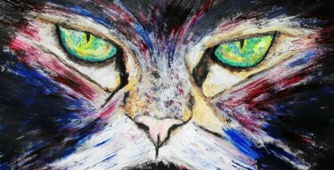 Peinture intitulée "chats  ma fait mal" par Francisco Mendes, Œuvre d'art originale, Huile