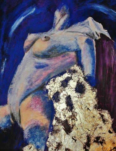Painting titled "nuit bleu" by Francisco Mendes, Original Artwork, Oil