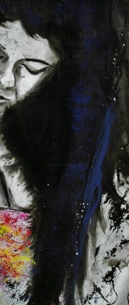 Schilderij getiteld "minha dor" door Francisco Mendes, Origineel Kunstwerk, Inkt