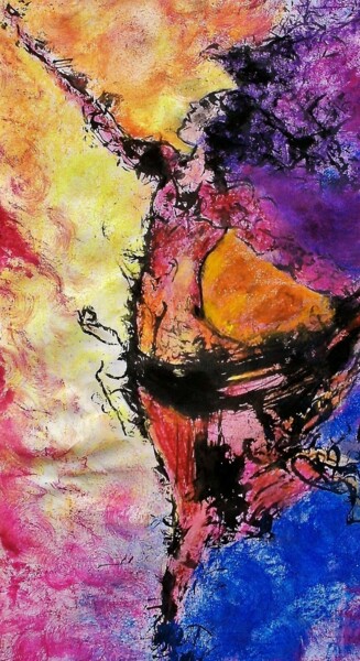 Peinture intitulée "mon amour danse ." par Francisco Mendes, Œuvre d'art originale, Pastel