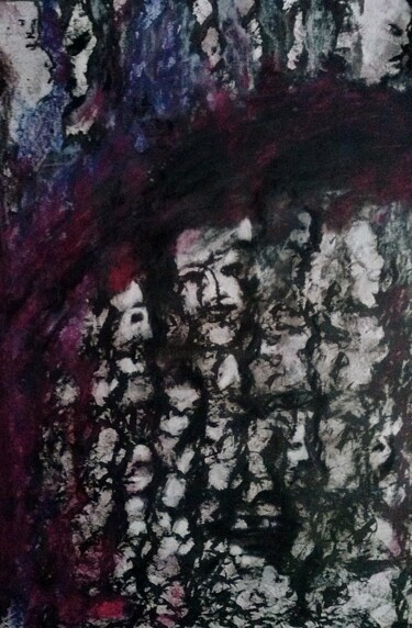 Peinture intitulée "Le Tourment des âme…" par Francisco Mendes, Œuvre d'art originale, Encre
