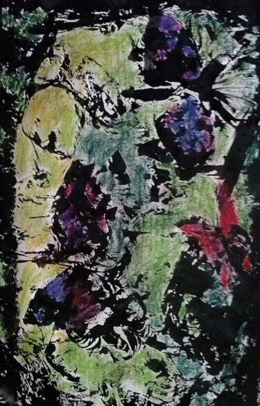 Painting titled "papillon" by Francisco Mendes, Original Artwork, Ink