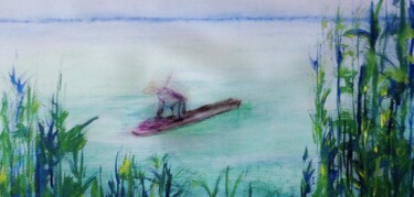 Peinture intitulée "au bord du fleuve" par Francisco Mendes, Œuvre d'art originale, Acrylique