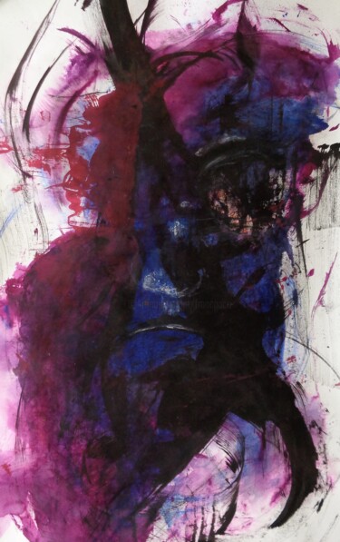 Malerei mit dem Titel "l'autocensure" von Francisco Mendes, Original-Kunstwerk, Tinte
