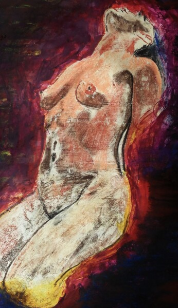 Картина под названием "nu" - Francisco Mendes, Подлинное произведение искусства, Чернила