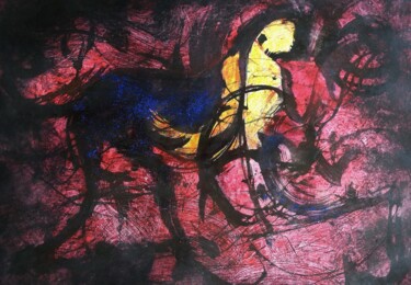 Schilderij getiteld "centaure" door Francisco Mendes, Origineel Kunstwerk, Acryl