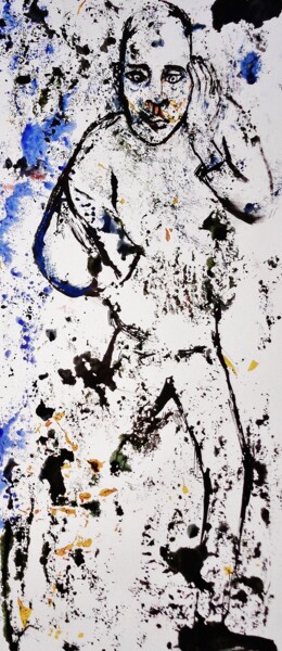 Pittura intitolato "l'univers murmure…" da Francisco Mendes, Opera d'arte originale, Inchiostro