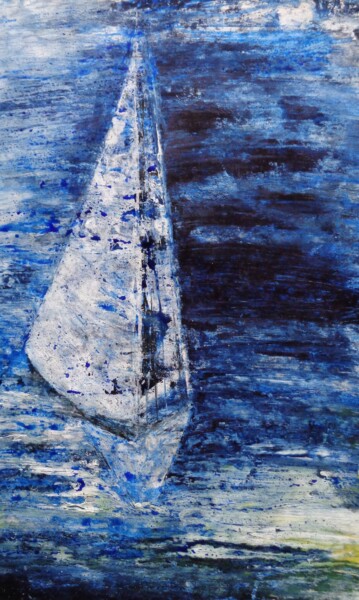 Pittura intitolato "petit bateau" da Francisco Mendes, Opera d'arte originale, Inchiostro