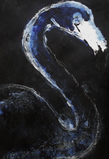 Peinture intitulée "blue" par Francisco Mendes, Œuvre d'art originale, Encre