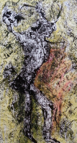 Painting titled "le faune" by Francisco Mendes, Original Artwork, Ink