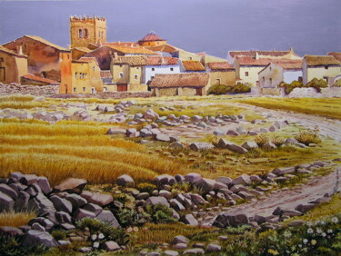 Pittura intitolato ""campos de Castilla…" da Francisco Molina Balderas, Opera d'arte originale, Acquarello