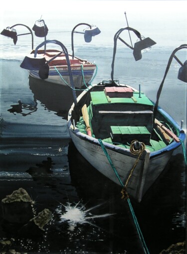 Malerei mit dem Titel "Reflejos" von Francisco Molina Balderas, Original-Kunstwerk, Aquarell