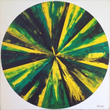 Painting titled "Circle 1" by Francisco Santos, Original Artwork, Acrylic Mounted on Wood Stretcher frame