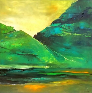 Pittura intitolato "Mountain" da Francisco Santos, Opera d'arte originale, Acrilico