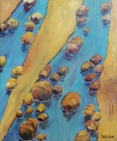 Pintura intitulada "On the beach 2" por Francisco Santos, Obras de arte originais, Acrílico