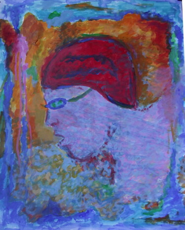 Painting titled "SWIMMER WAVE RED" by Francisco Serrano Gutierrez, Original Artwork, Acrylic