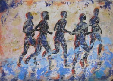 Peinture intitulée "MARATON NOCTURNO -…" par Francisco Serrano Gutierrez, Œuvre d'art originale, Acrylique