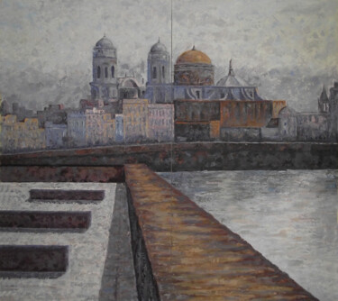 Painting titled "CADIZ" by Francisco Serrano Gutierrez, Original Artwork, Oil Mounted on Wood Panel