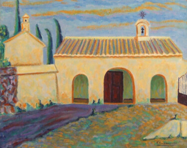Painting titled "LA ERMITA (CORDOBA)" by Francisco Serrano Gutierrez, Original Artwork, Oil