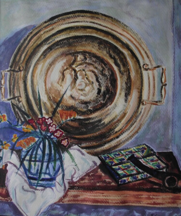 Peinture intitulée "EL BRASERO" par Francisco Serrano Gutierrez, Œuvre d'art originale, Aquarelle