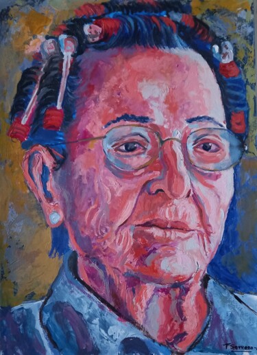 Painting titled "CARMEN CON RULOS" by Francisco Serrano Gutierrez, Original Artwork, Acrylic