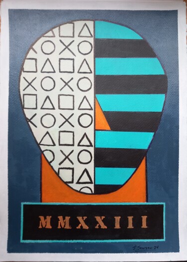 Schilderij getiteld "MMXXIII" door Francisco Serrano Gutierrez, Origineel Kunstwerk, Acryl