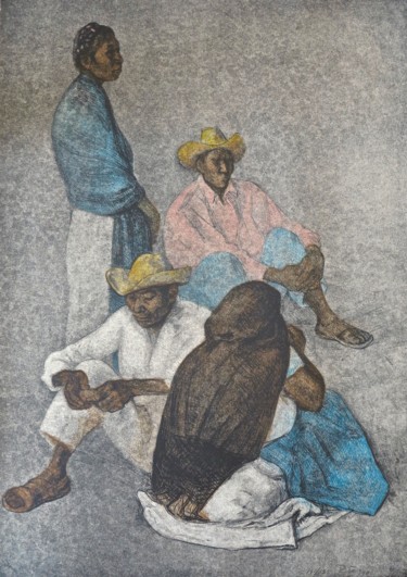Campesinos Gravures & estampes intitulée "Campesinos" par Francisco Zuniga, Œuvre d'art originale, Lithographie