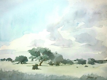 Pintura intitulada "Alentejo" por Francisco Cadete, Obras de arte originais, Aquarela