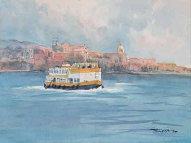Malerei mit dem Titel "Lisboa" von Francisco Cadete, Original-Kunstwerk, Aquarell