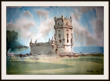 Peinture intitulée "Torre de Belém" par Francisco Cadete, Œuvre d'art originale