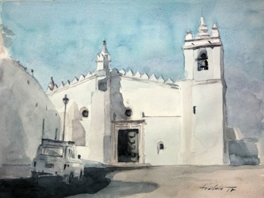 Pintura intitulada "Igreja de Nossa Sen…" por Francisco Cadete, Obras de arte originais, Aquarela