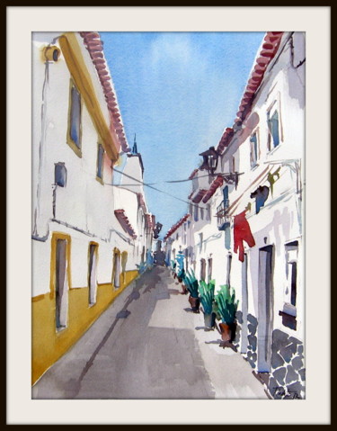 Peinture intitulée "Rua das Beatas, Elv…" par Francisco Cadete, Œuvre d'art originale, Aquarelle